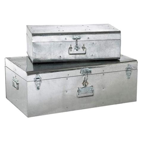 steel trunk box|galvanized box with lid.